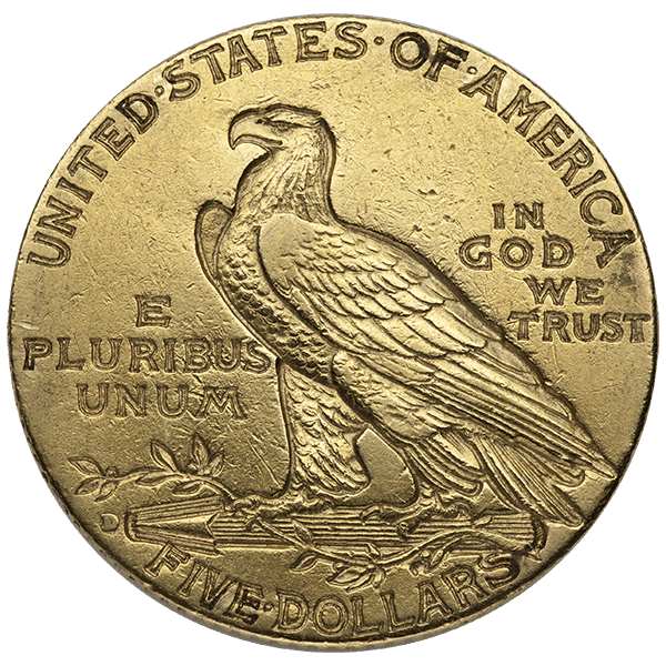 $5 U.S. GOLD INDIAN LP - Reverse