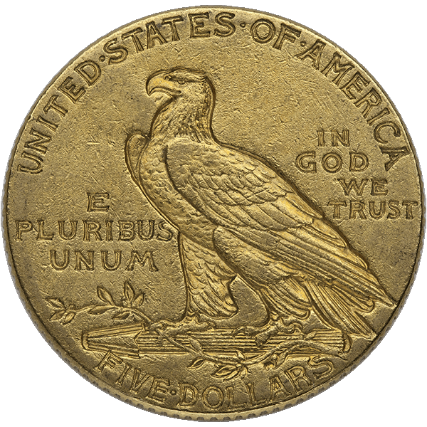 $5 U.S. GOLD INDIAN XF - Reverse