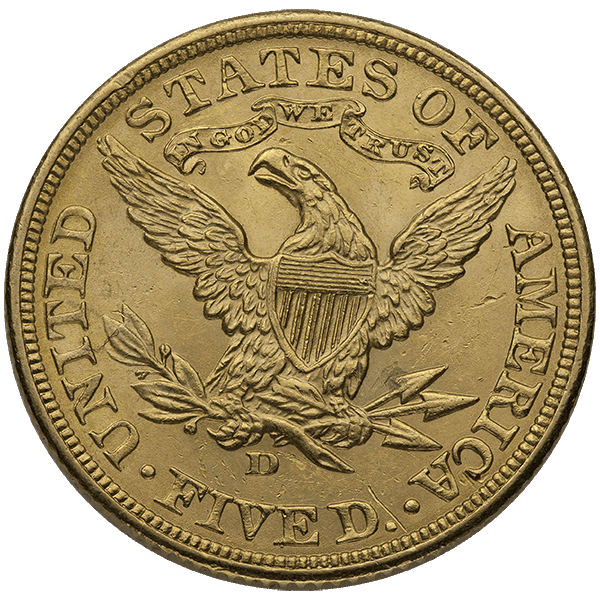 $5 U.S. GOLD LIBERTY AU - Reverse