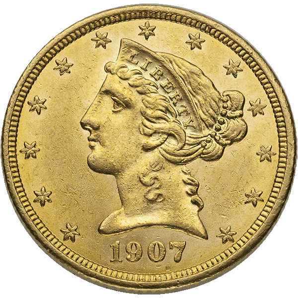 $5 U.S. GOLD LIBERTY BU - Obverse