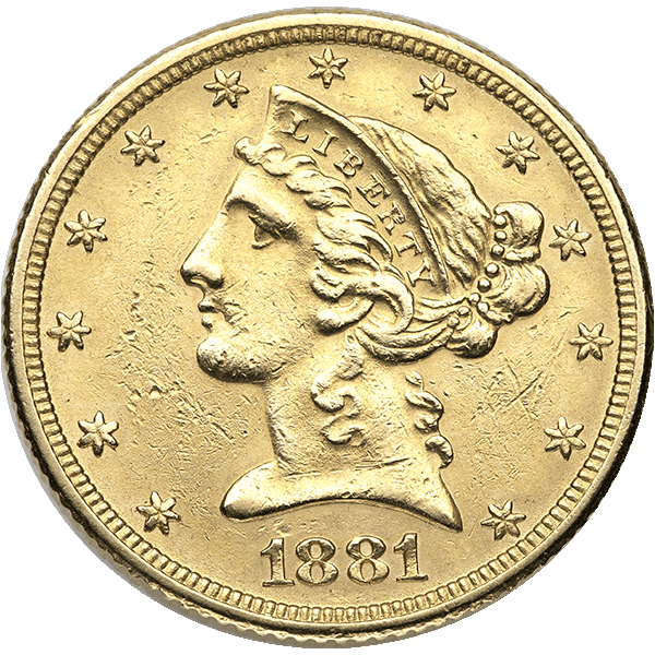 $5 U.S. GOLD LIBERTY LP - Obverse