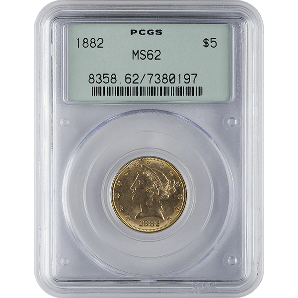 $5 U.S. GOLD LIBERTY PCGS62 - Obverse