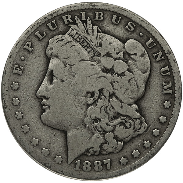 AMERICAN SILVER MORGAN DOLLAR ALMOST GOOD - Obverse