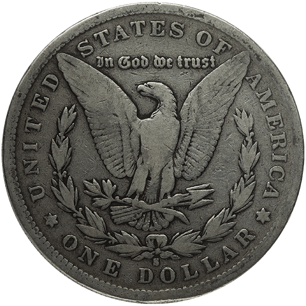 AMERICAN SILVER MORGAN DOLLAR ALMOST GOOD - Reverse