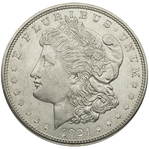 1921 AMERICAN SILVER MORGAN DOLLAR AU - Obverse