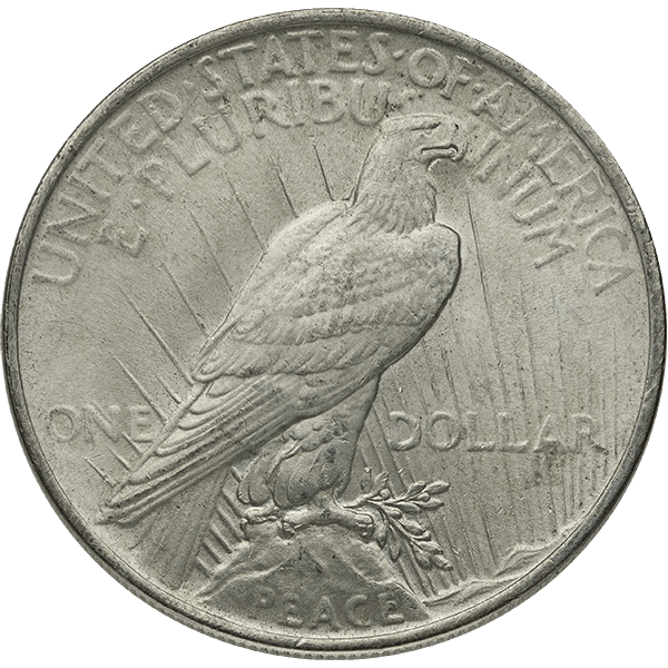 AMERICAN SILVER PEACE DOLLAR AU - Reverse