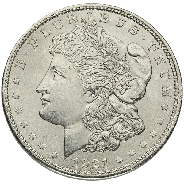 1921 AMERICAN SILVER MORGAN DOLLAR BU - Obverse