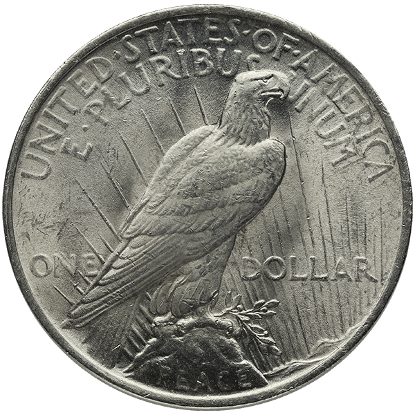 AMERICAN SILVER PEACE DOLLAR BU - Reverse