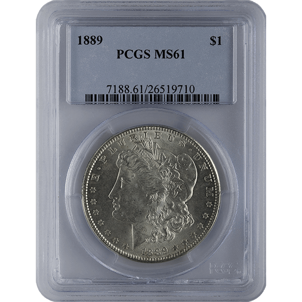 1878-1921 AMERICAN SILVER MORGAN DOLLAR PCGS61 - Obverse