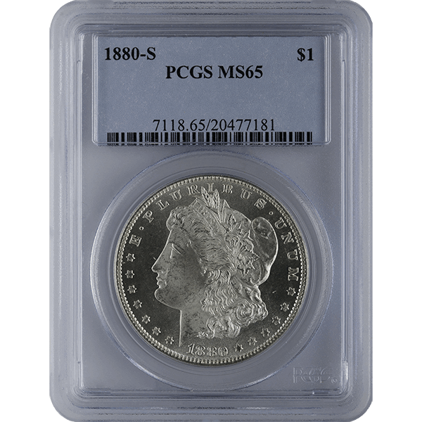 1878-1921 AMERICAN SILVER MORGAN DOLLAR PCGS65 - Obverse