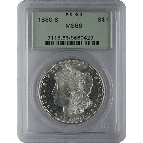 1878-1921 AMERICAN SILVER MORGAN DOLLAR PCGS66 - Obverse