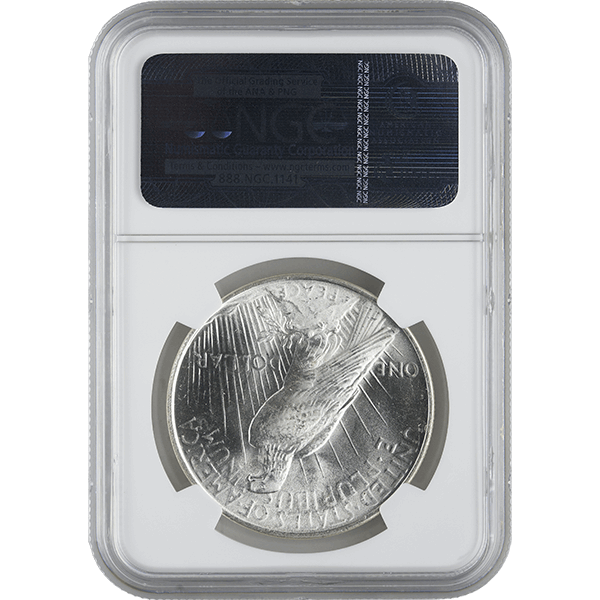 1921-1935 AMERICAN SILVER PEACE DOLLAR NGC66 - Reverse