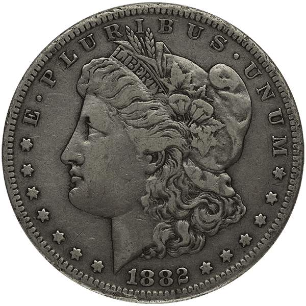 AMERICAN SILVER MORGAN DOLLAR VERY GOOD - Obverse