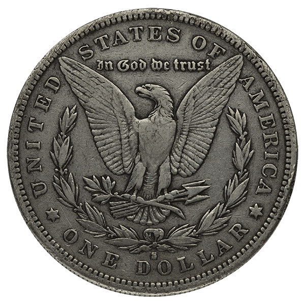 AMERICAN SILVER MORGAN DOLLAR VERY GOOD - Reverse