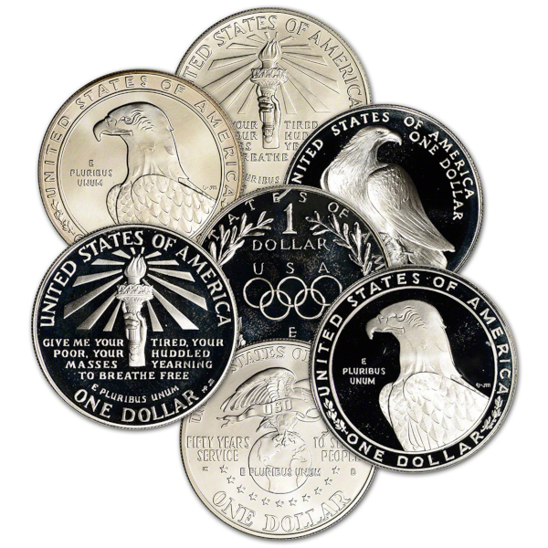 $1 SILVER DOLLAR COMMEMORATIVE IN THE CAPSULE - Reverse