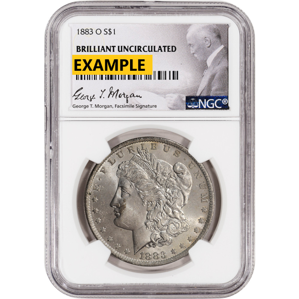 1883-O MORGAN SILVER DOLLAR NGC BU G.T. MORGAN LABEL - Obverse