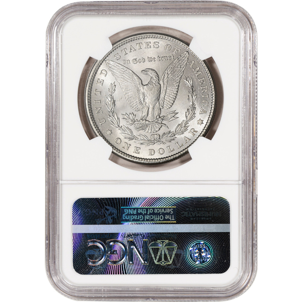 1896 MORGAN SILVER DOLLAR NGC BU G.T. MORGAN LABEL - Reverse