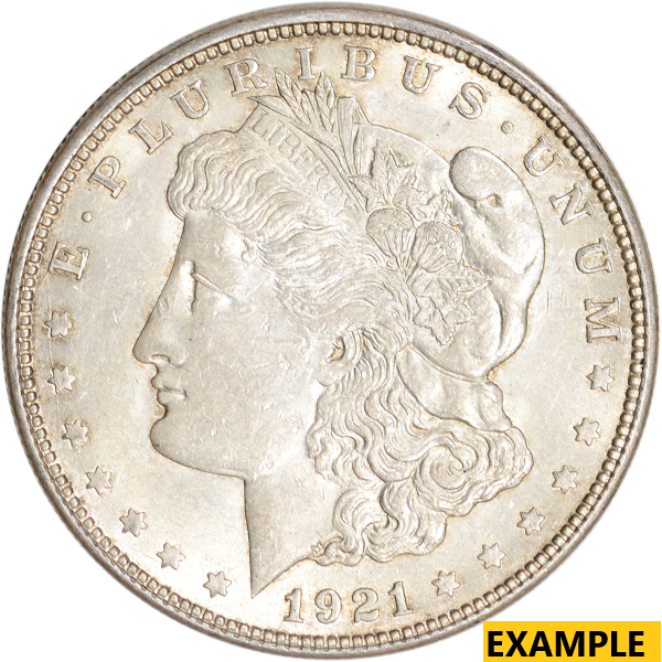 1921 $1 SILVER MORGAN D AU - Obverse