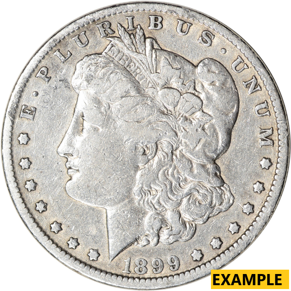 AMERICAN SILVER MORGAN DOLLAR VERY GOOD DETAILS - Obverse
