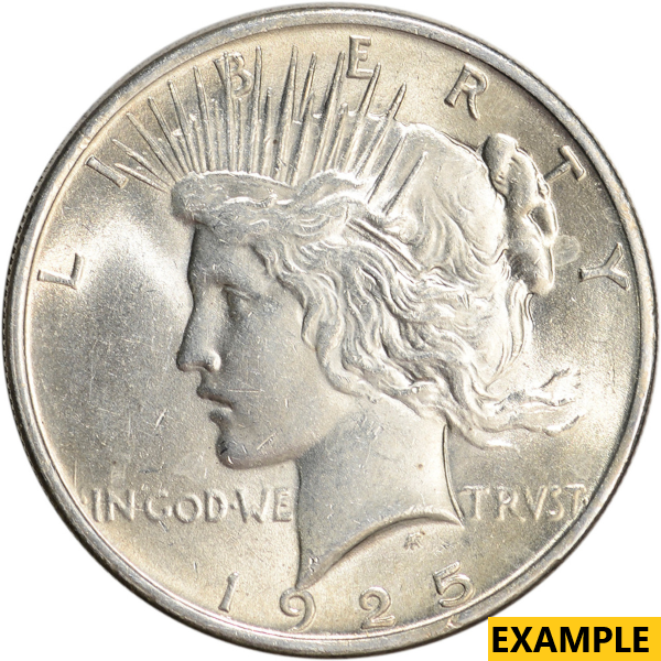 1925 $1 U.S. SILVER PEACE BU - Obverse