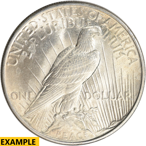1925 $1 U.S. SILVER PEACE BU - Reverse