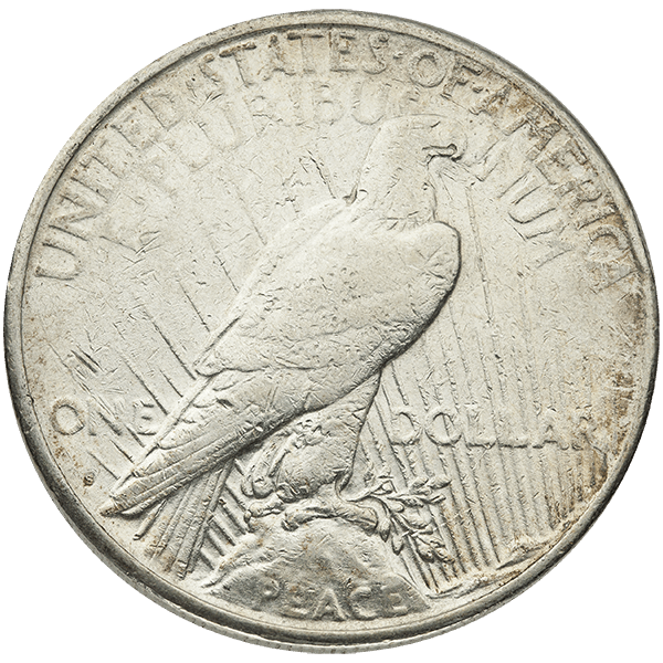AMERICAN SILVER PEACE DOLLAR CLEANED OR EXCESSIVE WEAR - Reverse