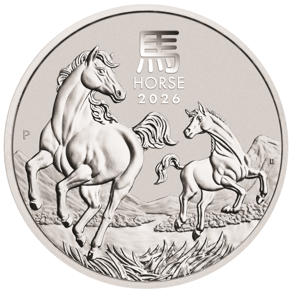 2026 2 OZ PERTH MINT SILVER HORSE (LUNAR SERIES) - Obverse