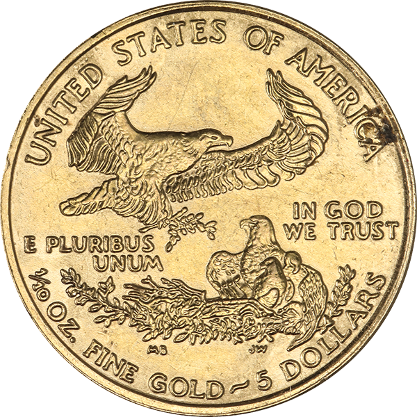1/10 OZ AMERICAN GOLD EAGLE SCRUFFY - Reverse