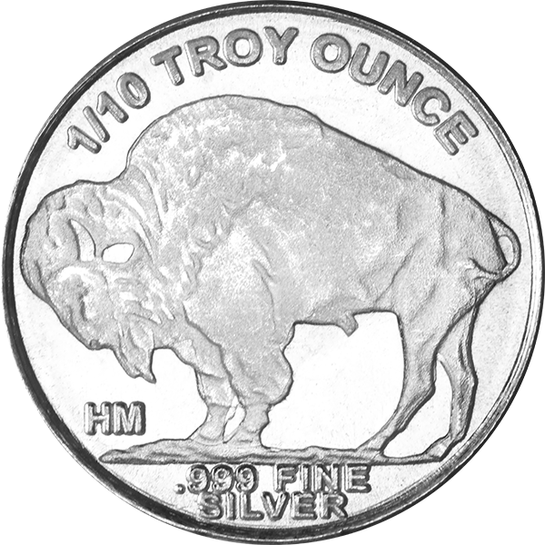 1/10 OZ SILVER ROUND BUFFALO  Reverse